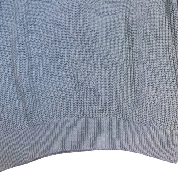 Abercrombie & Fitch Light Green Sage VNeck Knit Sweater Size Small Y2K Textural - Picture 3 of 10